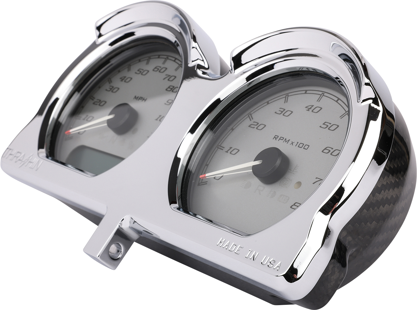 THRASHIN SUPPLY CO. Gauge Relocation Kit - Chrome TSC-2707-3