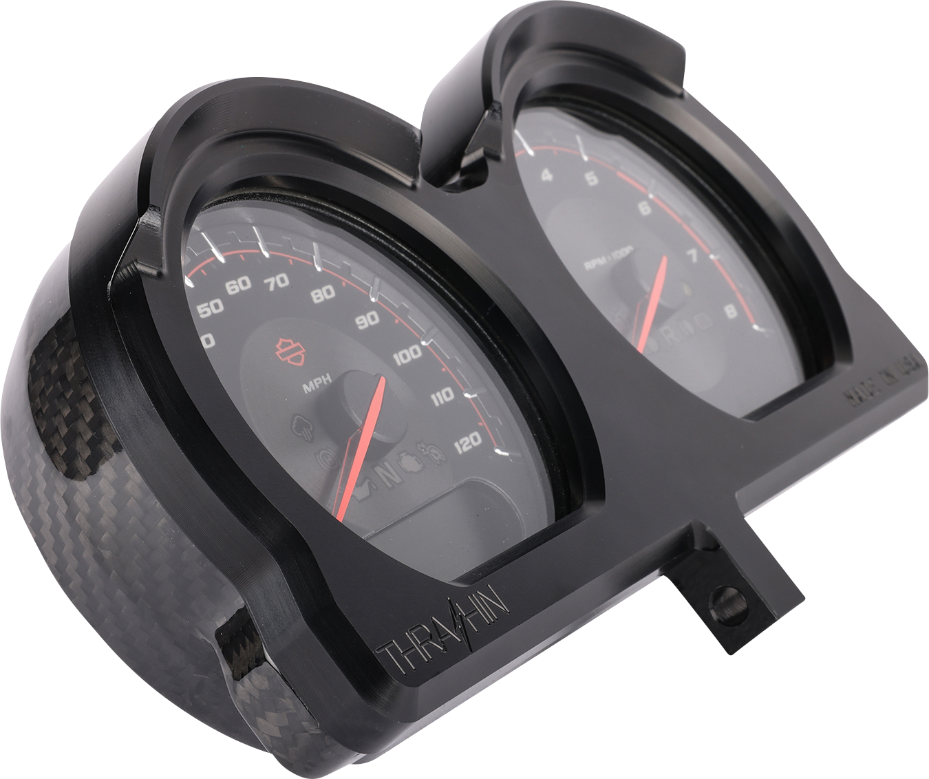 THRASHIN SUPPLY CO. Gauge Relocation Kit - Black TSC-2707-1
