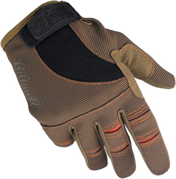BILTWELL Moto Gloves - Brown/Orange - Large 1501-0206-004