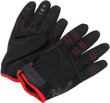 BILTWELL Moto Gloves - Black/Red - Small 1501-0108-002