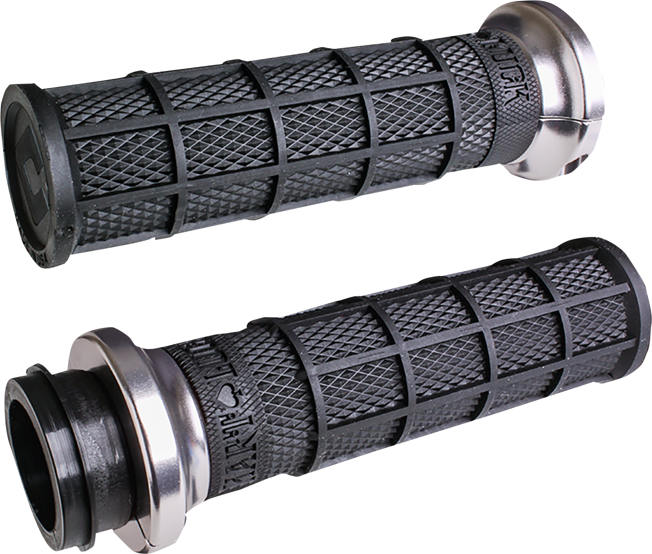 ODI Hart-Luck Signature V-Twin Lock-On* Grips - Cable - Black/Silver V31HCW-BB-S