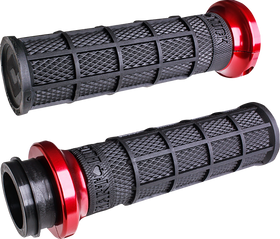 ODI Hart-Luck Signature V-Twin Lock-On* Grips - Cable - Black/Red V31HCW-BB-R