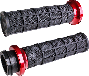 ODI Hart-Luck Signature V-Twin Lock-On* Grips - Cable - Black/Red V31HCW-BB-R