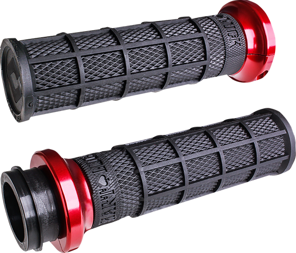 ODI Hart-Luck Signature V-Twin Lock-On* Grips - Cable - Black/Red V31HCW-BB-R