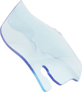 KLOCK WERKS Kolor Flare* Windshield - 3-1/2" - Blue Ice - FLR KWW-01-0657