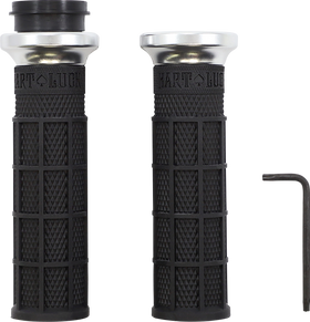 ODI Hart-Luck Signature V-Twin Lock-On* Grips - TBW - Black/Silver V31HTW-BB-S