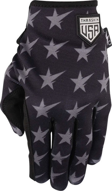 THRASHIN SUPPLY CO. Stars & Bolts Stealth Gloves - Black/Gray - Small SV1-13-08
