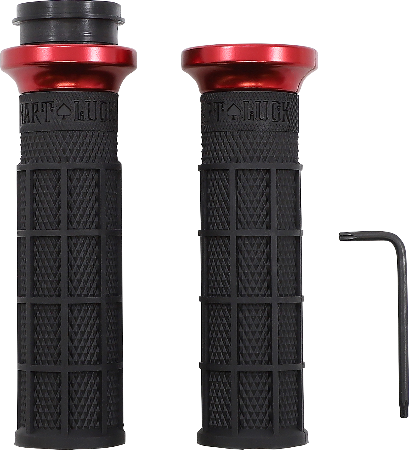 ODI Hart-Luck Signature V-Twin Lock-On* Grips - TBW - Black/Red V31HTW-BB-R
