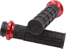 ODI Hart-Luck Signature V-Twin Lock-On* Grips - TBW - Black/Red V31HTW-BB-R