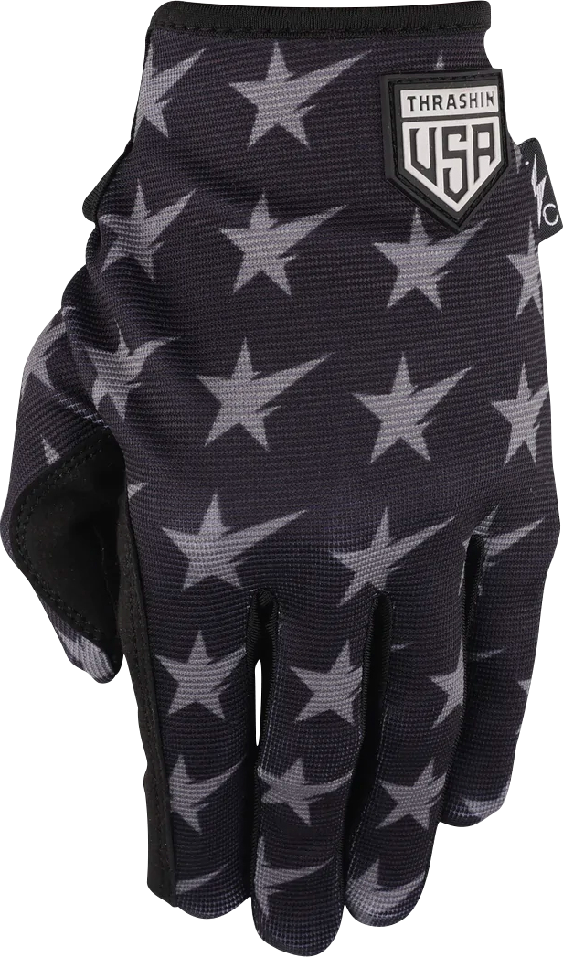 THRASHIN SUPPLY CO. Stars & Bolts Stealth Gloves - Black/Gray - XL SV1-13-11