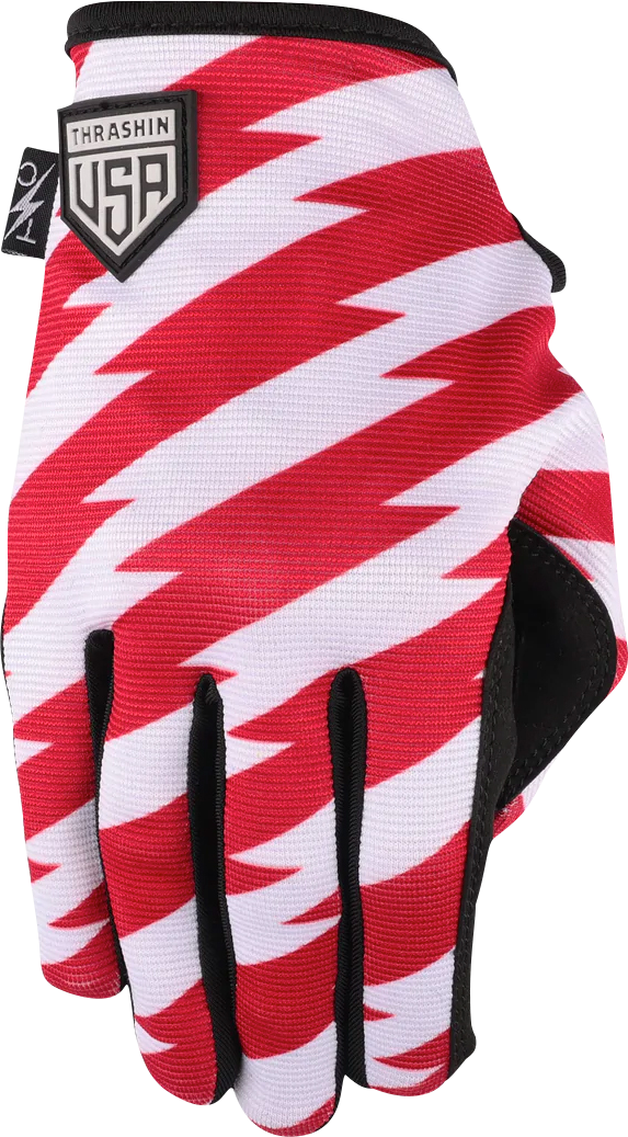 THRASHIN SUPPLY CO. Stars & Bolts Stealth Gloves - Red/Blue - Small SV1-12-08