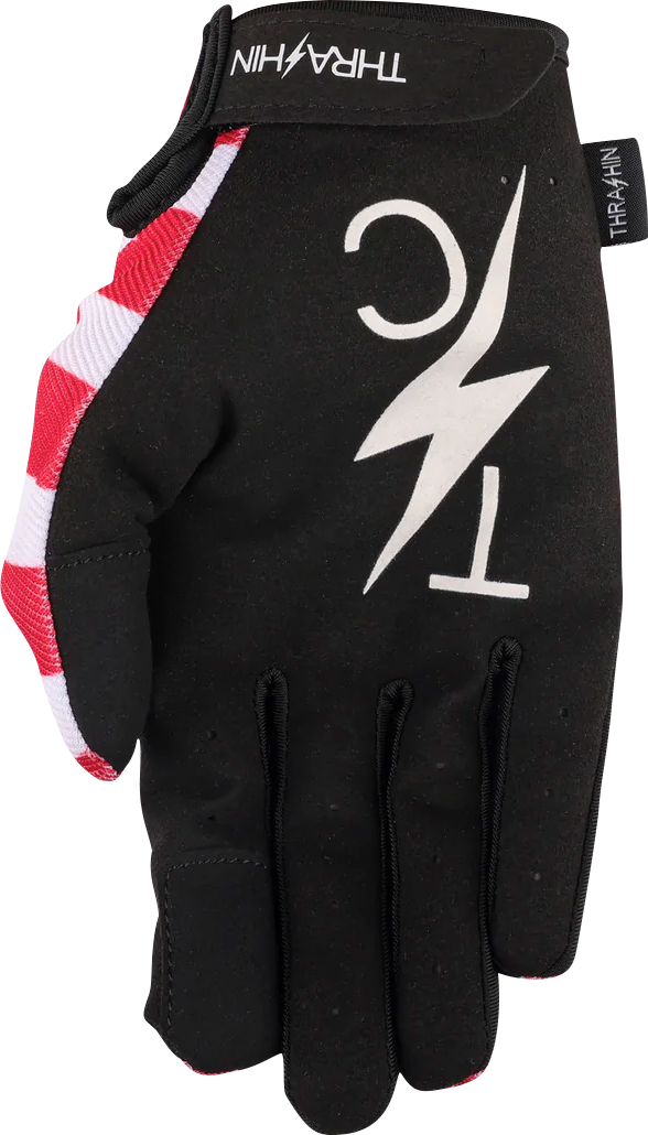 THRASHIN SUPPLY CO. Stars & Bolts Stealth Gloves - Red/Blue - Large SV1-12-10