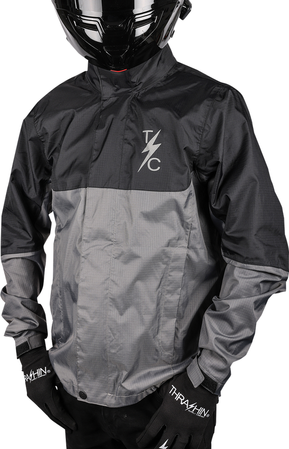 THRASHIN SUPPLY CO. Mission WP Rain Jacket - Black/Gray - Large TMJ-11-10