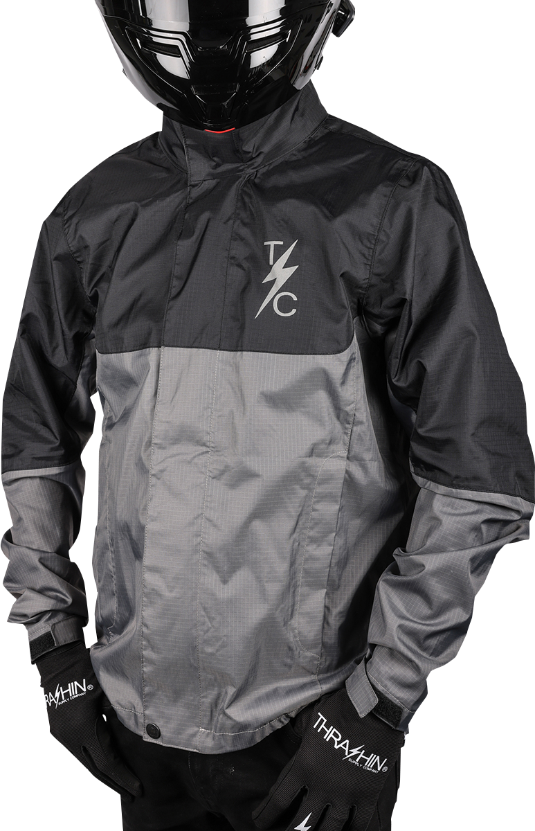 THRASHIN SUPPLY CO. Mission WP Rain Jacket - Black/Gray - Large TMJ-11-10