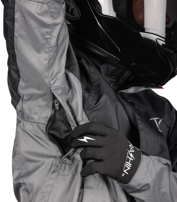 THRASHIN SUPPLY CO. Mission WP Rain Jacket - Black/Gray - Large TMJ-11-10