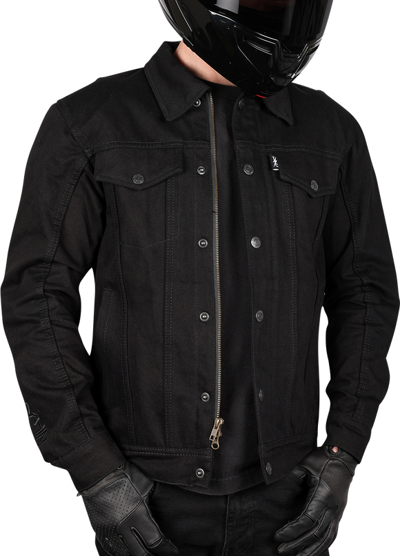 THRASHIN SUPPLY CO. Highway v2 Denim Riding Jacket - Black - Large TMJ-10-10