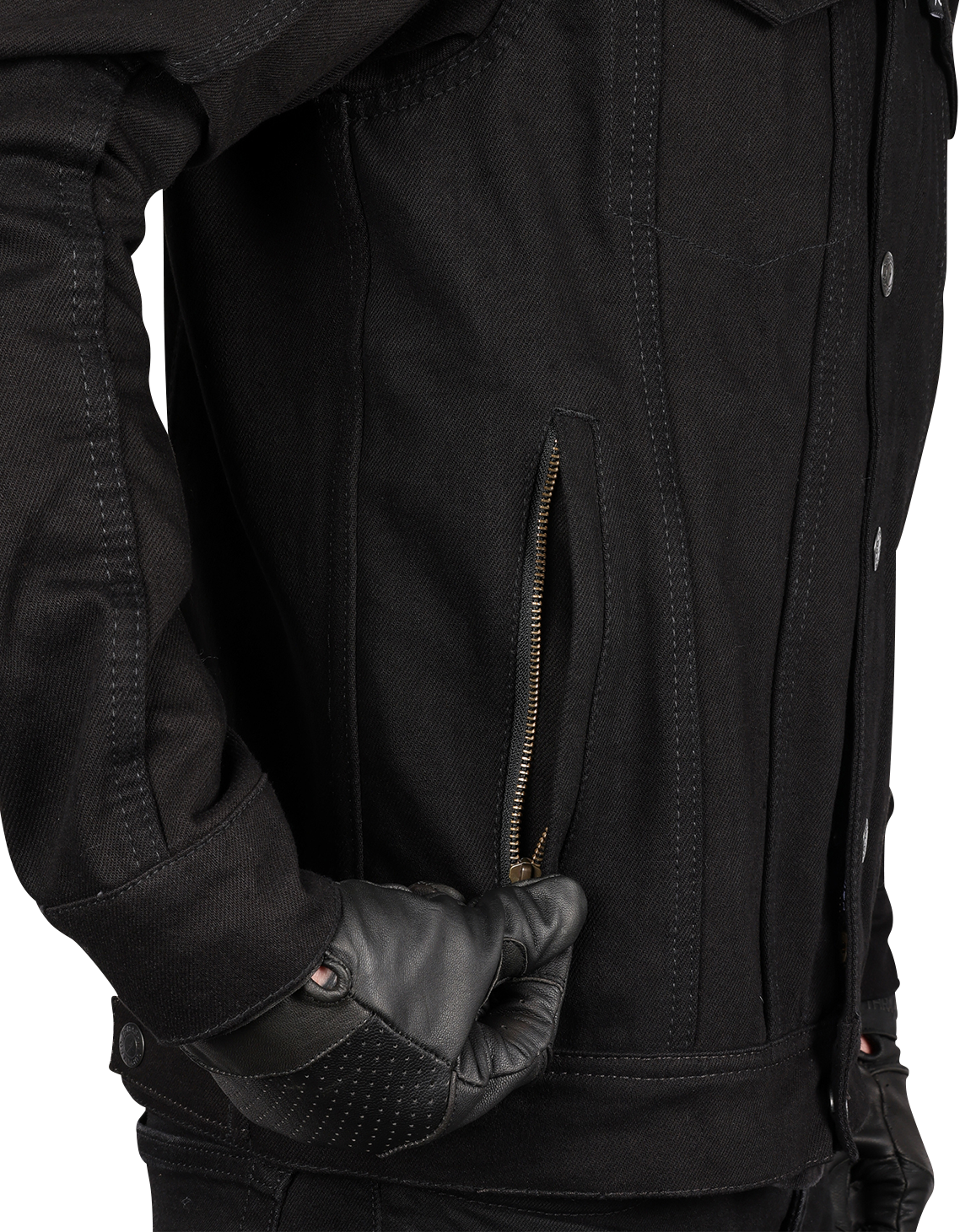 THRASHIN SUPPLY CO. Highway v2 Denim Riding Jacket - Black - Large TMJ-10-10