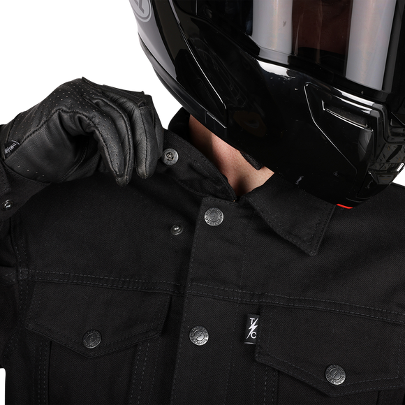 THRASHIN SUPPLY CO. Highway v2 Denim Riding Jacket - Black - Large TMJ-10-10