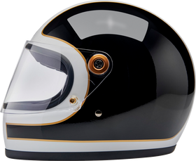 BILTWELL Gringo S Helmet - Gloss White/Black Tracker - Small 1003-566-502