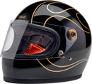 BILTWELL Gringo S Helmet - Gloss Black Flames - Small 1003-567-502