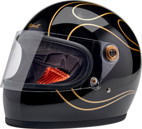Biltwell Gringo S Helmet - Gloss Black flames