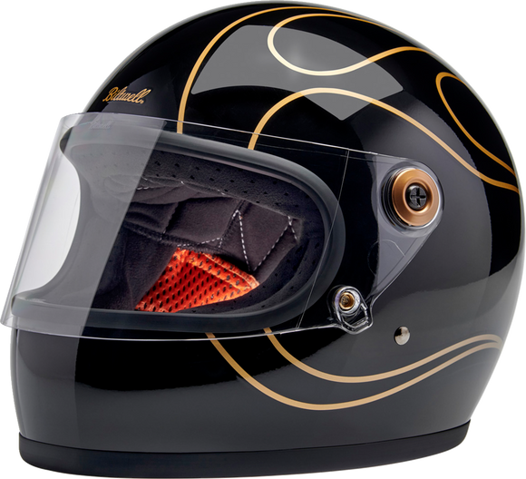 Biltwell Gringo S Helmet - Gloss Black flames