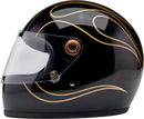 BILTWELL Gringo S Helmet - Gloss Black Flames - Small 1003-567-502