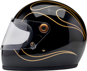 BILTWELL Gringo S Helmet - Gloss Black Flames - Small 1003-567-502