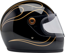 BILTWELL Gringo S Helmet - Gloss Black Flames - Small 1003-567-502