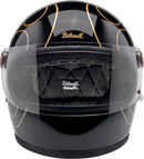 BILTWELL Gringo S Helmet - Gloss Black Flames - Small 1003-567-502