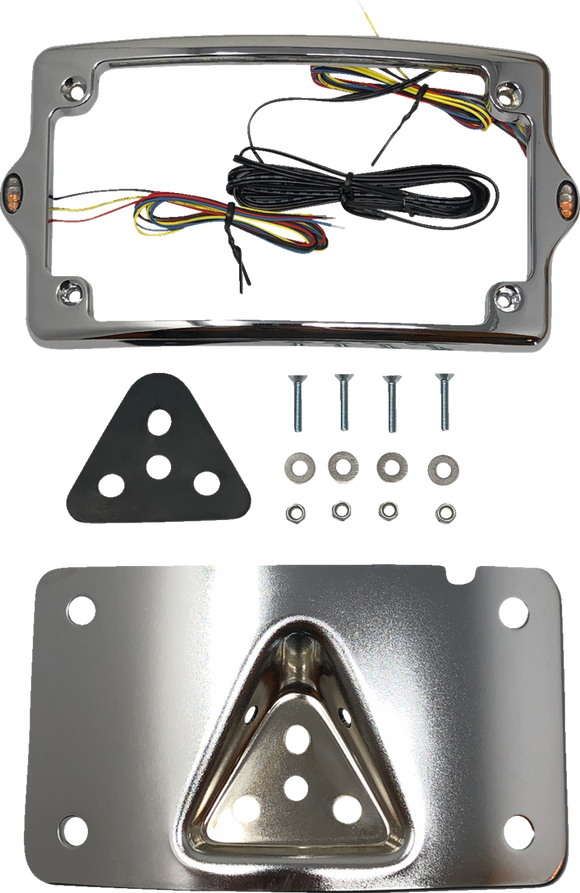KODLIN USA License Plate Kit - Amber/Red/White - Chrome KUS20351
