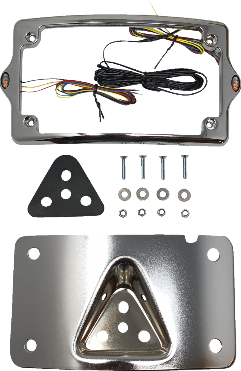 KODLIN USA License Plate Kit - Amber/Red/White - Chrome KUS20351