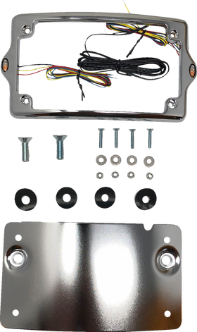 KODLIN USA License Plate Kit - Amber/Red/White - Chrome KUS20301