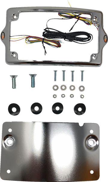 KODLIN USA License Plate Kit - Amber/Red/White - Chrome KUS20301