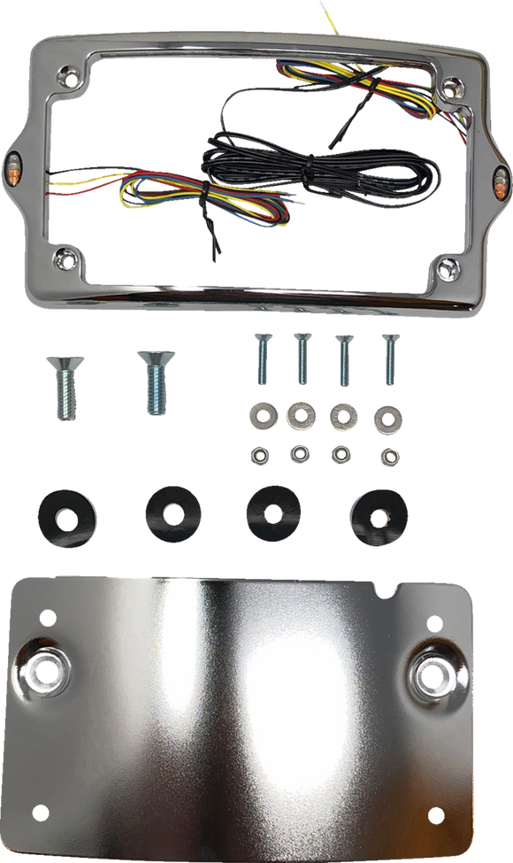 KODLIN USA License Plate Kit - Amber/Red/White - Chrome KUS20301