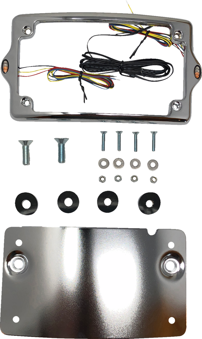 KODLIN USA License Plate Kit - Amber/Red/White - Chrome KUS20301