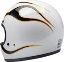 BILTWELL Gringo Helmet - Flames - White/Black - 2XL 1002-561-506