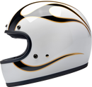 BILTWELL Gringo Helmet - Flames - White/Black - 2XL 1002-561-506
