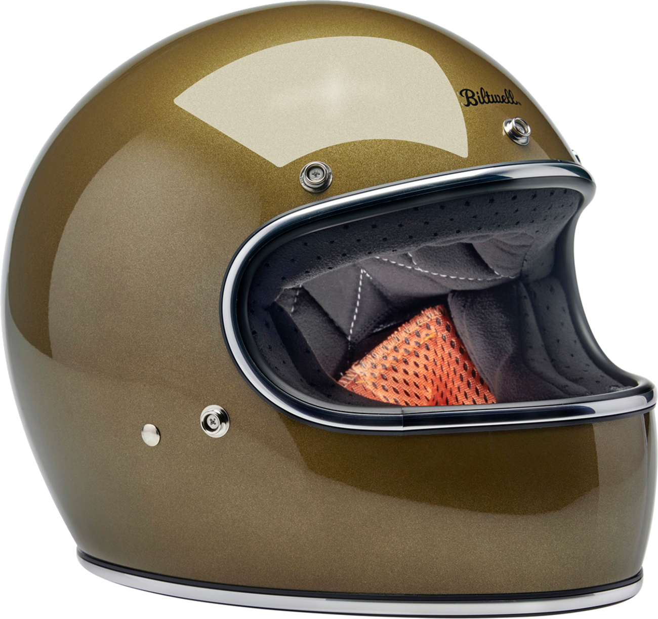 gold colored motorcycle helmet BILTWELL Gringo Helmet