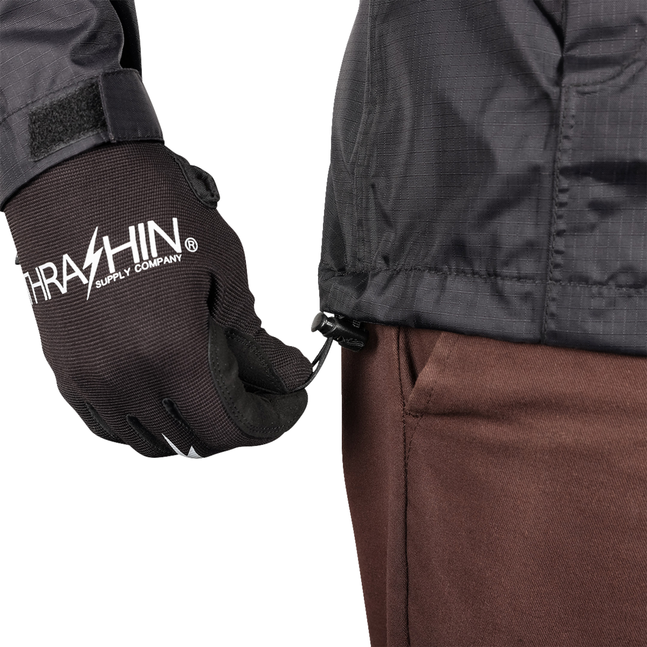 THRASHIN SUPPLY CO. Mission WP Rain Jacket - Black - Large TMJ-15-10