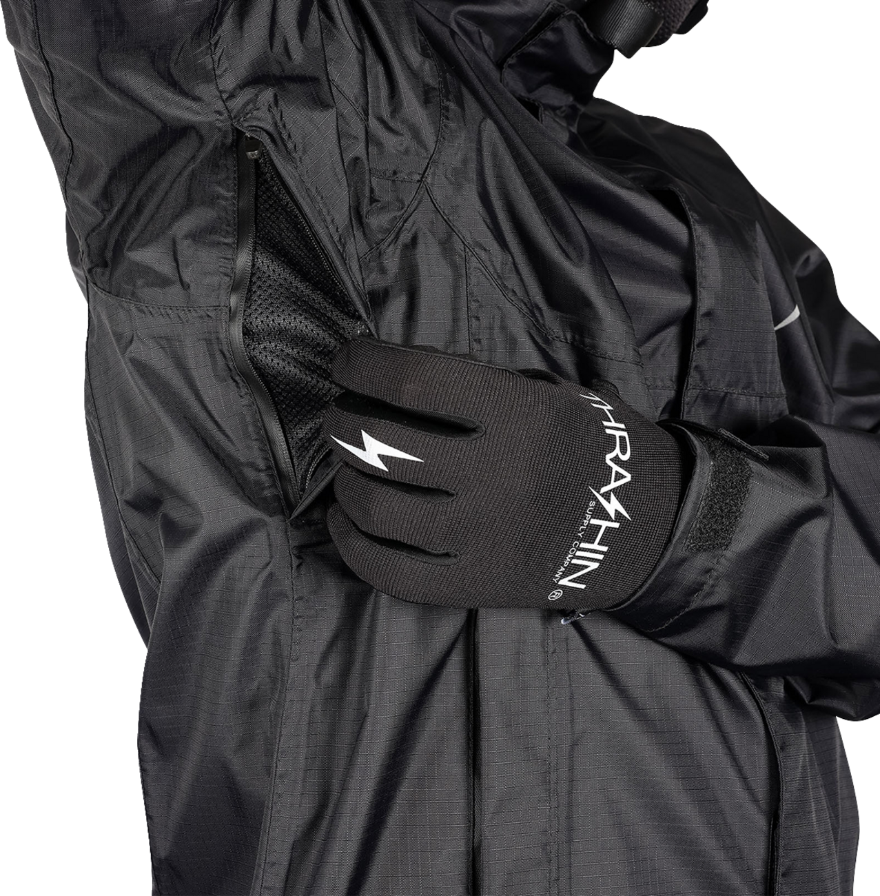 THRASHIN SUPPLY CO. Mission WP Rain Jacket - Black - Large TMJ-15-10