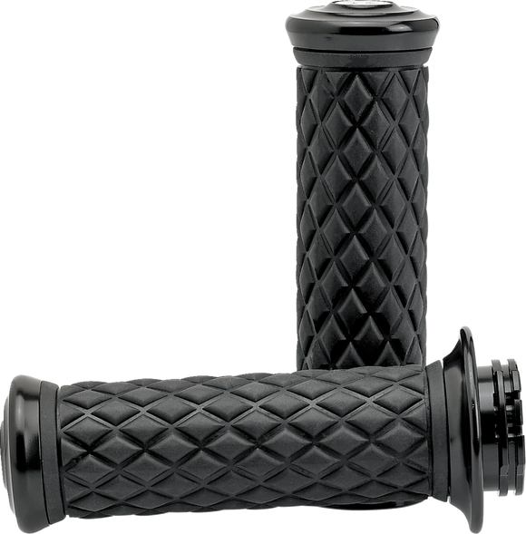 BILTWELL Alumicore Grips - TBW - Black 6608-201-01