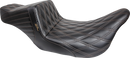 LE PERA Tailwhip Seat - Double Diamond w/ Chestnut Thread - Black - FL '08-'24 LK-587DD-CHET