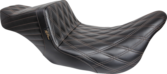 LE PERA Tailwhip Seat - Double Diamond w/ Chestnut Thread - Black - FL '08-'24 LK-587DD-CHET