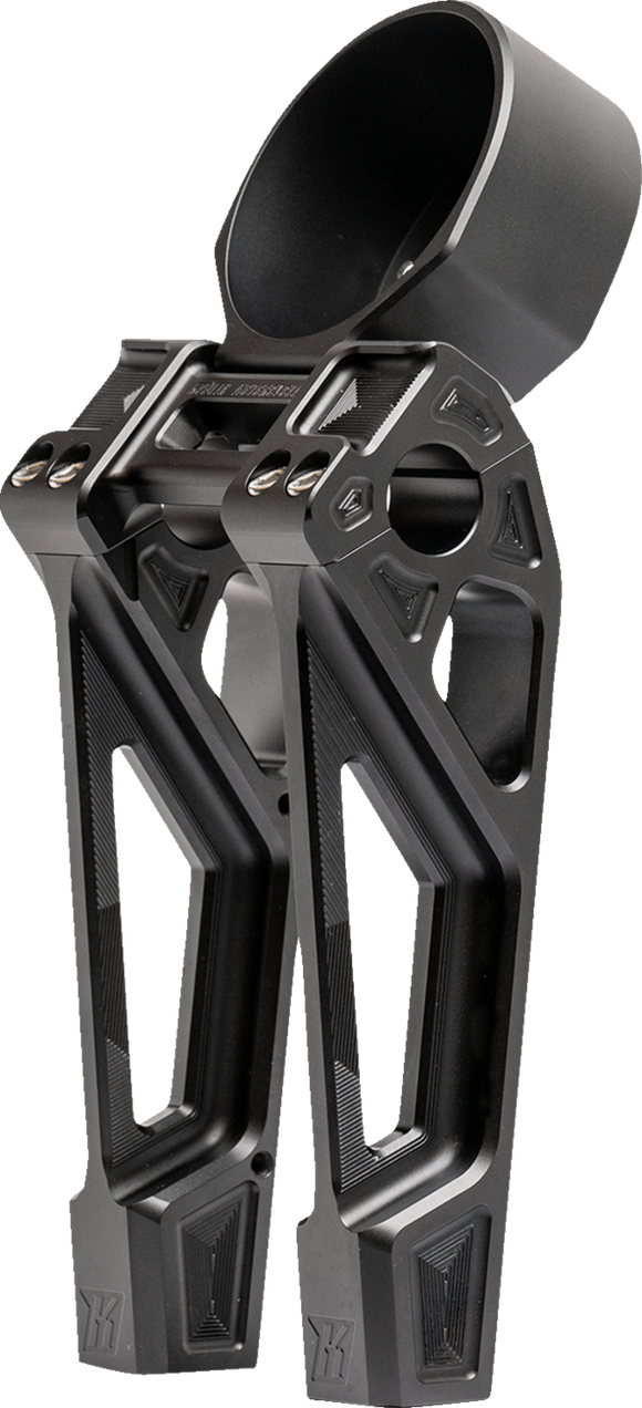 KODLIN USA Fastback Risers - Includes Clamp & Gauge Bracket - 8" - Black K55131