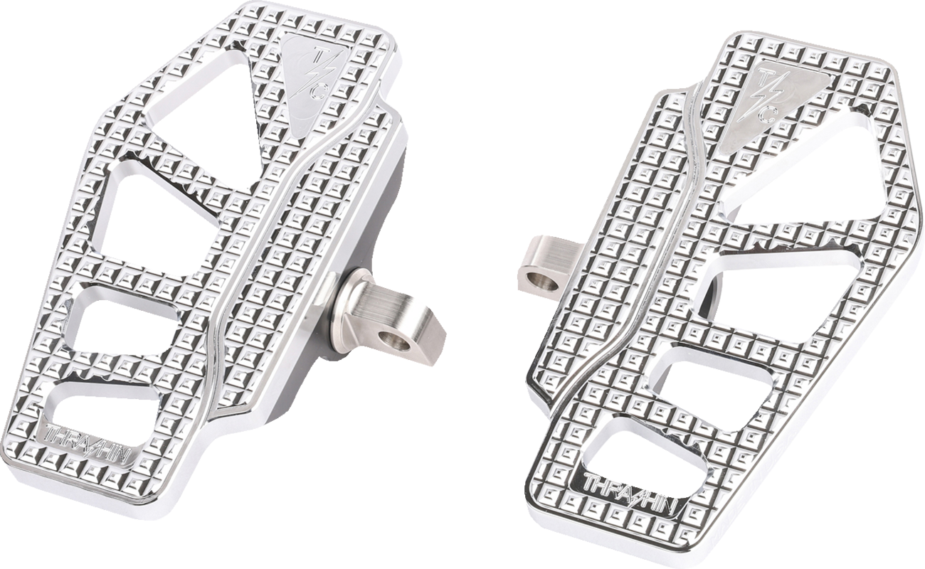 THRASHIN SUPPLY CO. Apex Mini Floorboards - Chrome TSC-2217-3-D