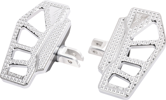 THRASHIN SUPPLY CO. Apex Mini Floorboards - Front - Chrome TSC-2217-3-SF