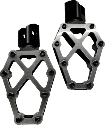 KODLIN USA NXL Footpegs - Black w/ Stainless Steel K73255