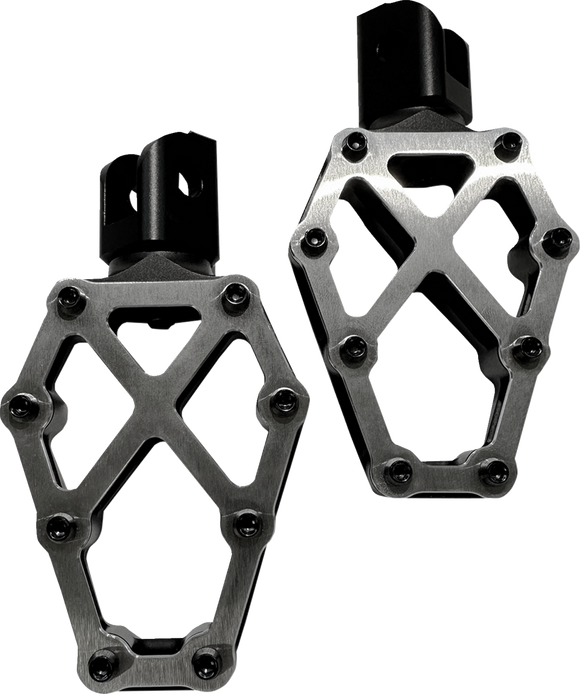 KODLIN USA NXL Footpegs - Black w/ Stainless Steel K73255