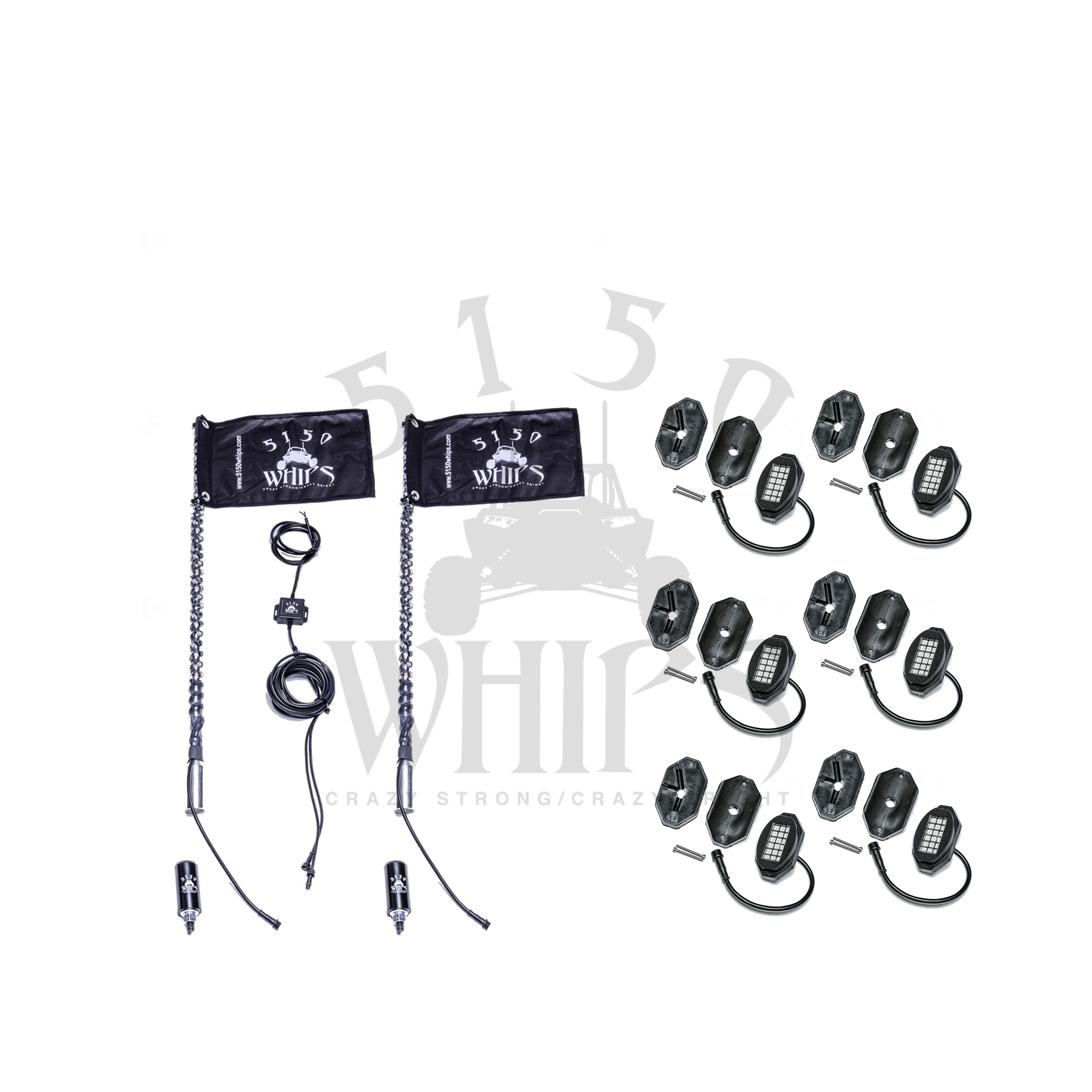 187 Whips and Rock Light Combo Kit - 0
